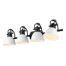 Golden 3602-BA4 BLK-WHT - Yep by Golden Lighting Duncan 4-light Vanity in Matte Black and Matte White shade